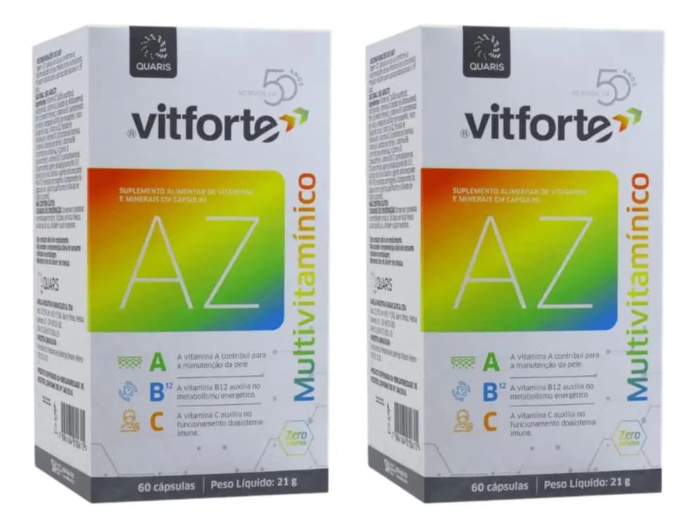 Airela Multivitamínico Vitforte A-Z 120 Cápsulas Sem Sabor Sem Glúten