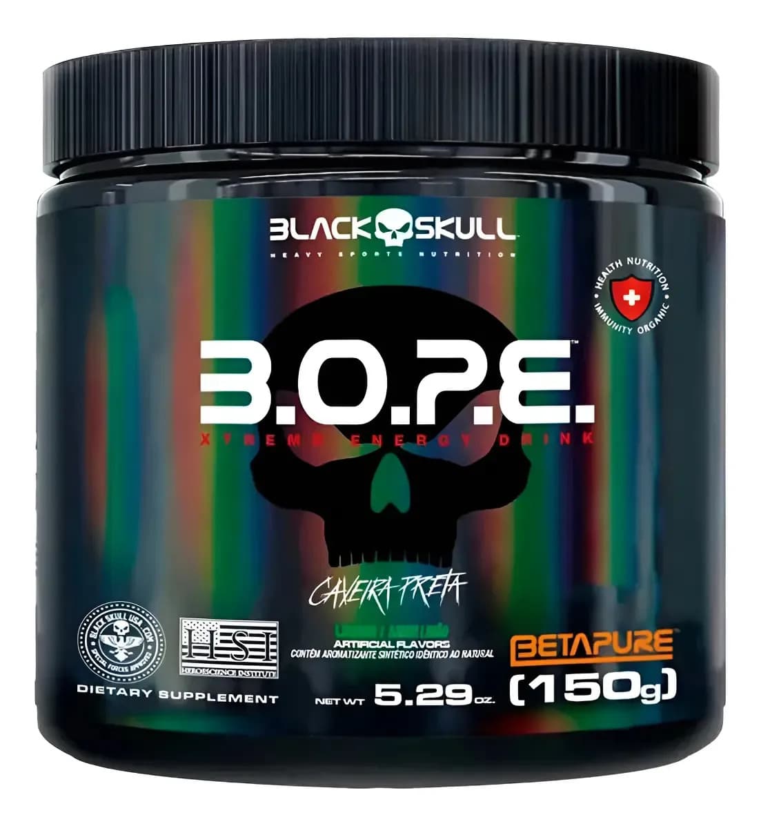 Black Skull Pré Treino Bope (150g) - Black Skull Sabor Limão