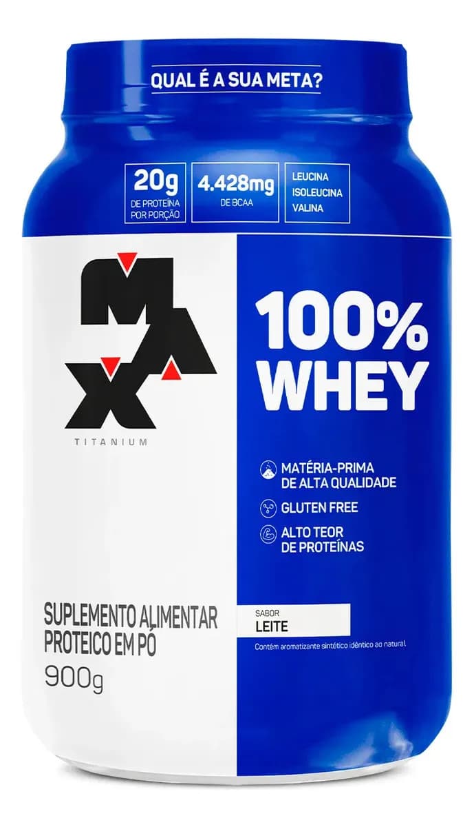 Max Titanium Whey Protein Concentrado Max Titanium Sabor Leite