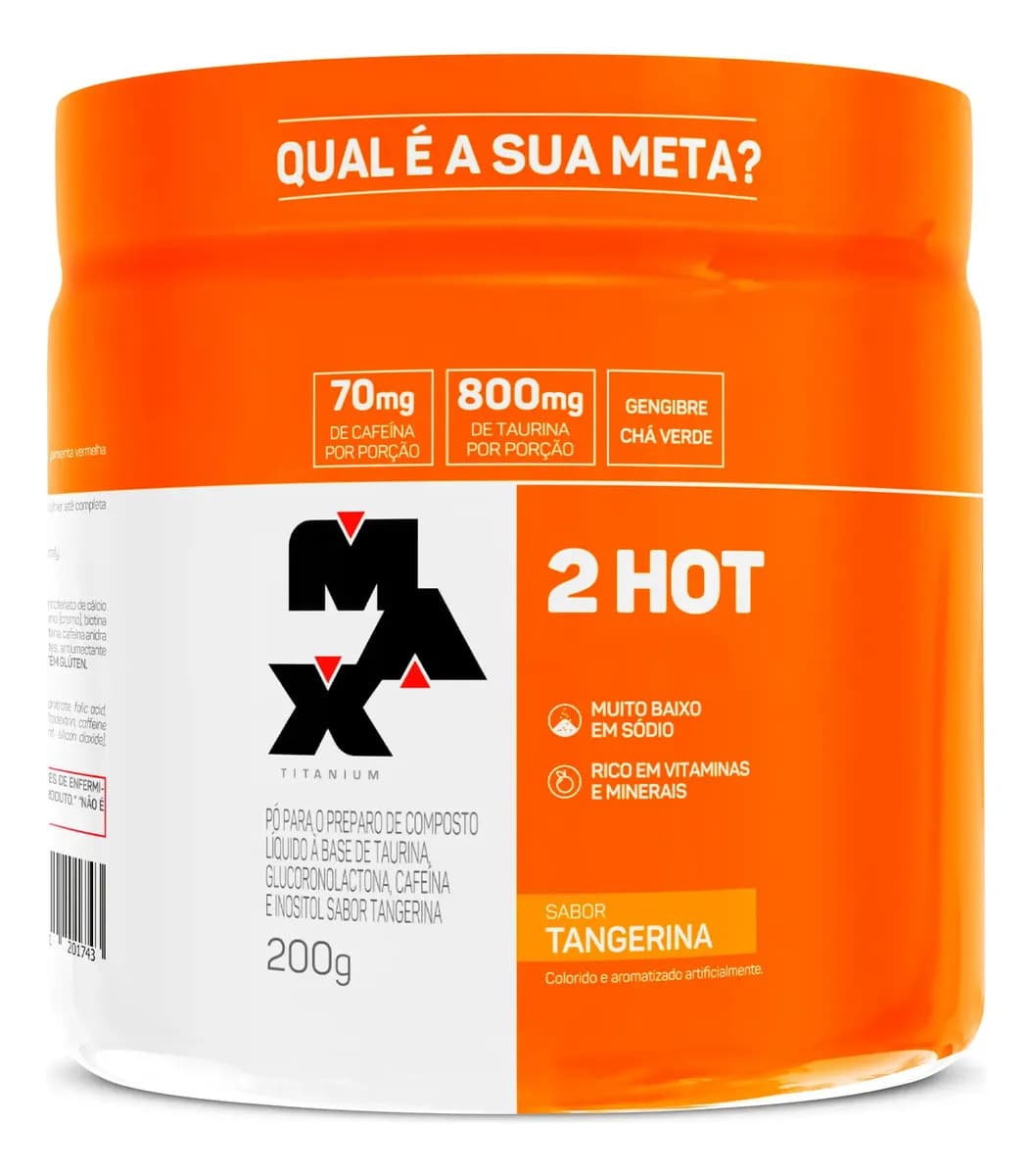 Max Titanium Termogênico 200g Ultimate 2Hot Max Titanium Tangerina Queima de Gordura