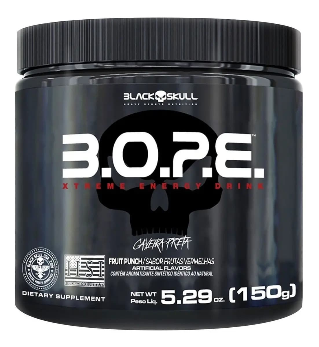 Black Skull Pre Workout B.o.p.e. Xtreme Energy Drink 150g Black Skull Sabor Frutas Vermelhas