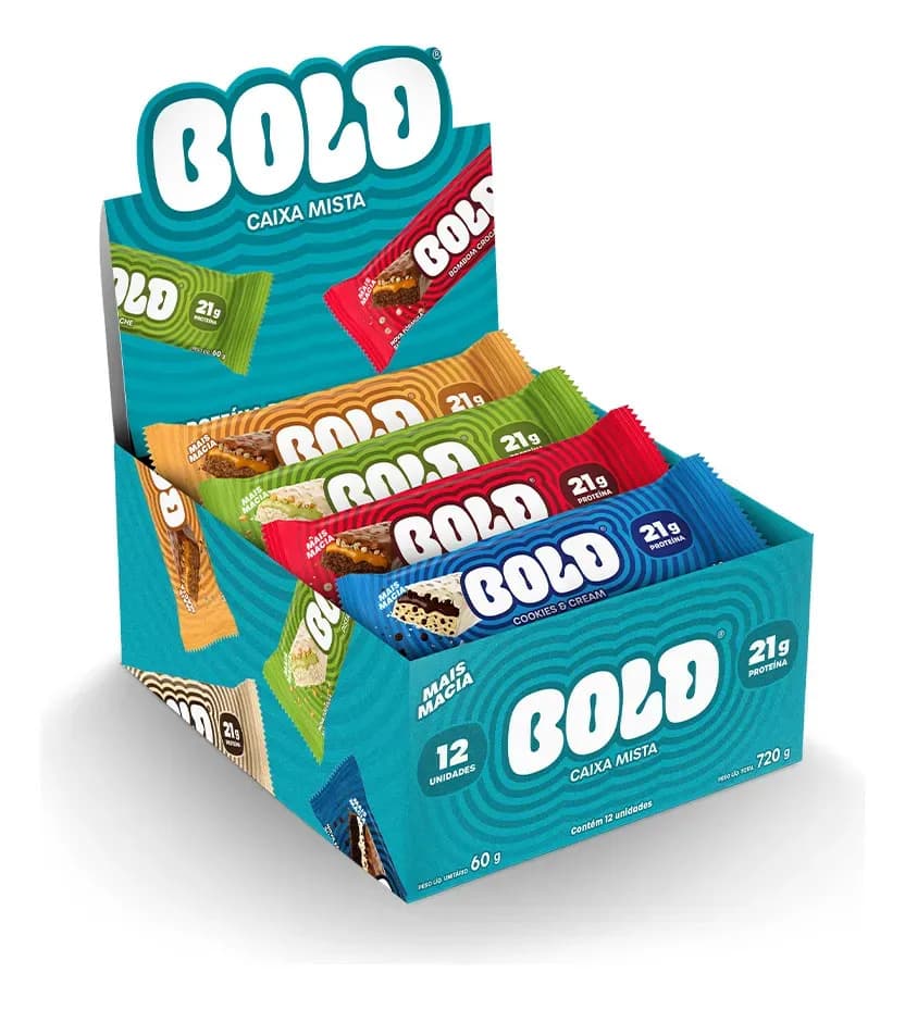 Bold Snacks Barra de proteína Bold Snacks Bold Caixa Mista sabor Mix x 720g 12 un