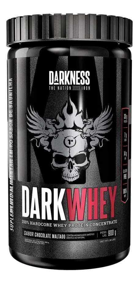 Integralmédica Darkness Whey Protein Integralmedica Darkwhey 100% Hardcore pó Sabor Chocolate Maltado Pote
