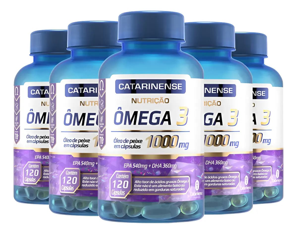 Catarinense Ômega 3 1000mg Catarinense Nutrição 600 Cápsulas Peixe Sem Sabor