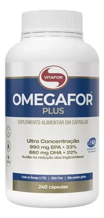 Vitafor Ômega 3 Omegafor Plus Vitafor 240 Cápsulas Óleo de Peixe Sem Sabor