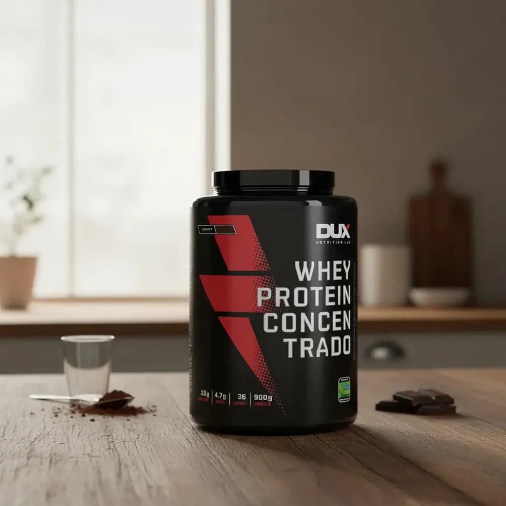 Dux Nutrition Whey Protein Concentrado Dux Nutrition (900g) Sabores Sabor Chocolate Branco