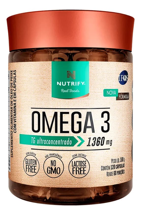 Nutrify Nutrify Ômega 3 TG Ultraconcentrado 1360mg - Enriquecido com Vitamina E - Foco, Memória e Bem-Estar - 120 Cápsulas