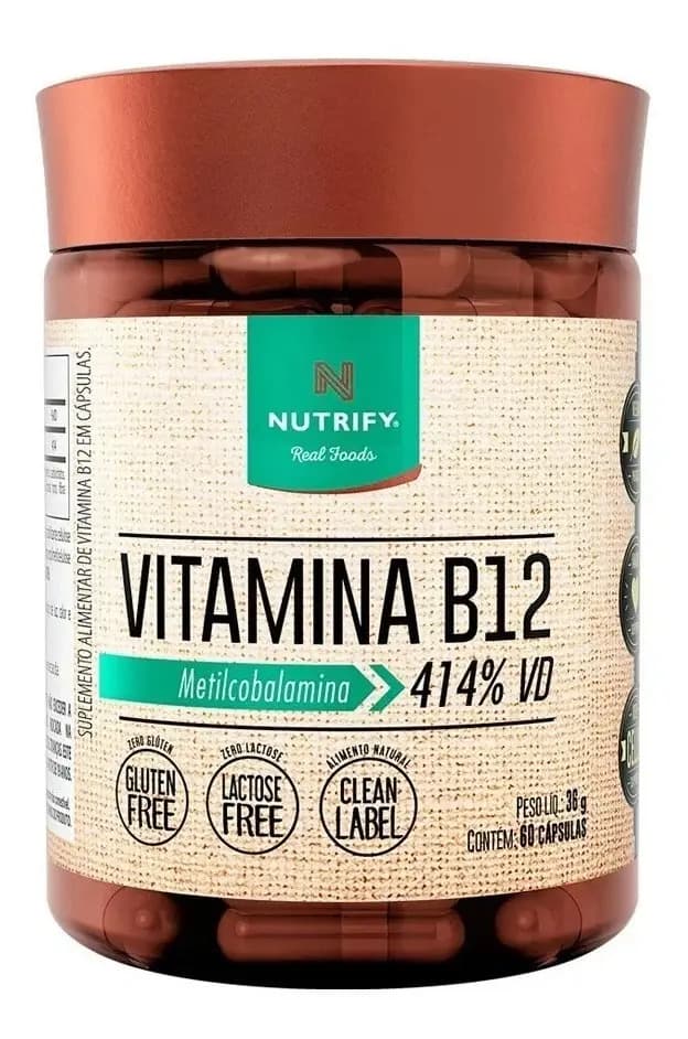Nutrify Vitamina B12 Nutrify Vitamina e Minerais em cápsula Sem sabor x 36g de 60 un