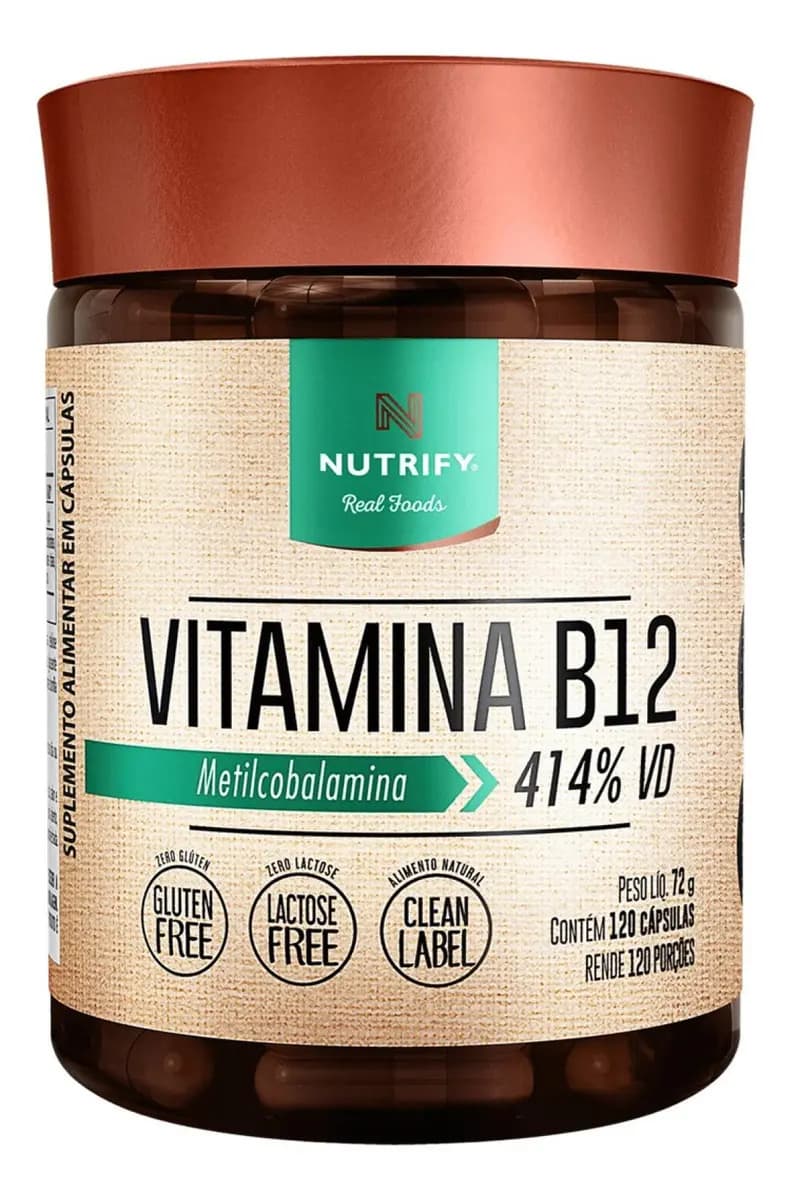 Nutrify Vitamina B12 Nutrify Vitamina e Minerais em cápsula Sem sabor x 72g de 120 un