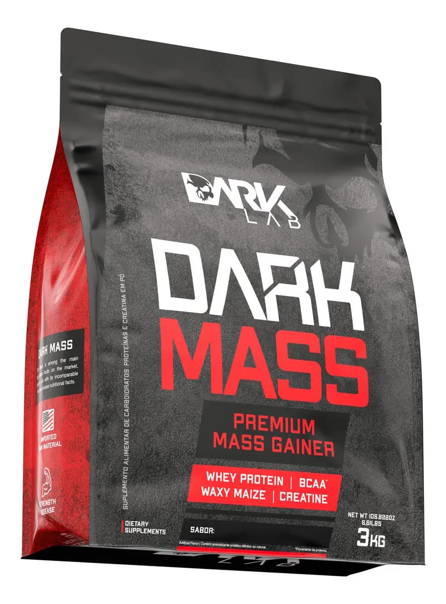 Dark Lab Hipercalórico Dark Mass 3kg Chocolate Branco c/ Morango Dark Lab